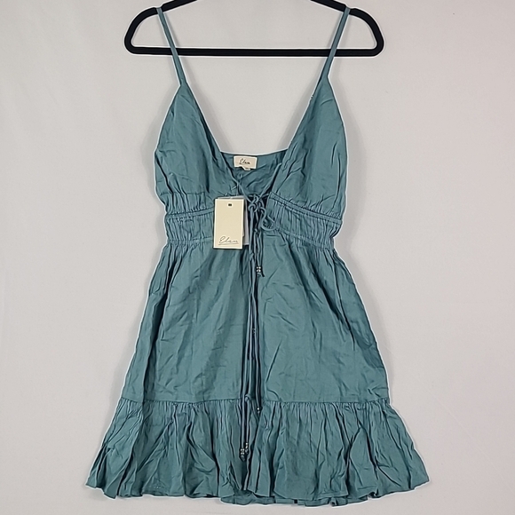 Elan Dresses & Skirts - NEW Elan Women's Summer Mini Flowy Sundress Teal Blue Spaghetti Strap Sz S